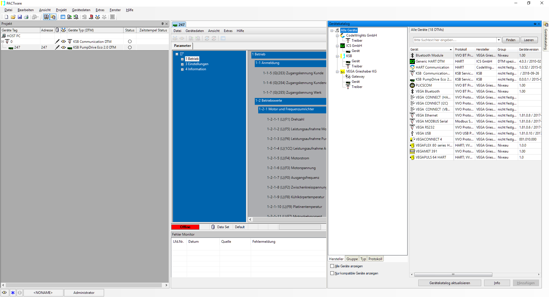 PACTware operating